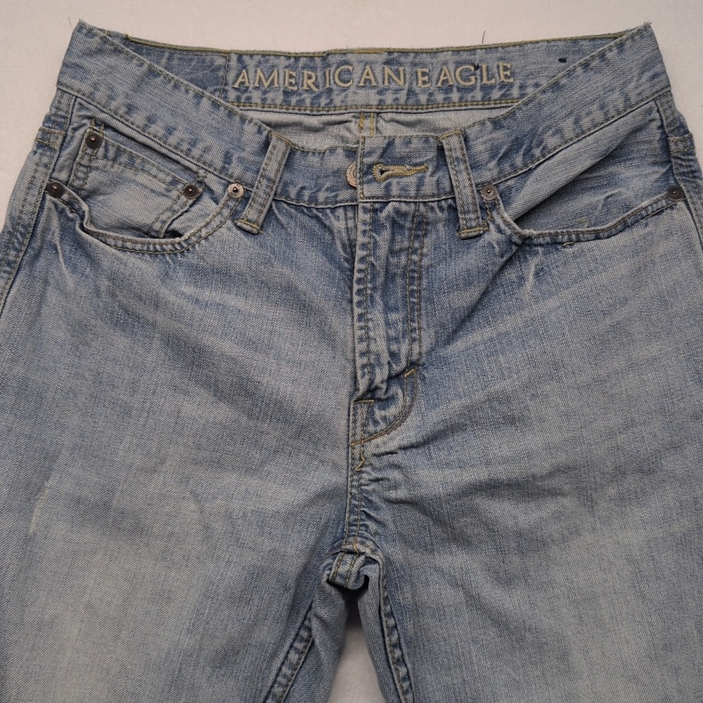 American Eagle Jeans Mens 30x32 Blue Original Boot Cut Western Cowboy Faded - Picture 2 of 13